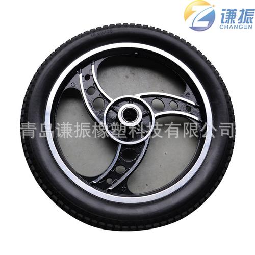 16寸pu發泡輪鋁合金輪轂 各種工具車輪載重輪冰激淋車輪工廠自產